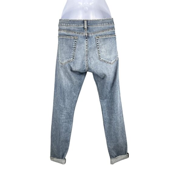 Rag & Bone Jean Dre Slim Boyfriend Low Rise US 4 Valencia Raw Hem USA Made Edgy - Picture 3 of 15